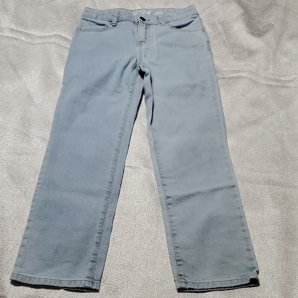 Cat & Jack Kids Adjustable Stretch Straight Blue Jeans SIZE 8